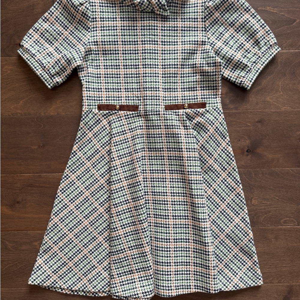 Janie and Jack Stylish Houndstooth Kids Dress- Size 7